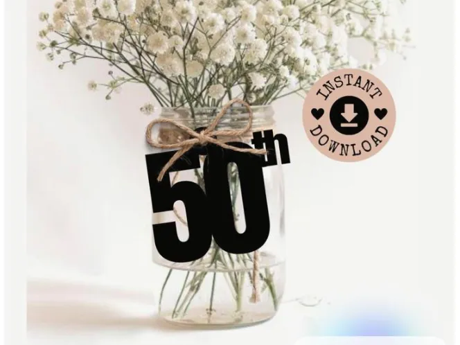 50. Geburtstag Glas Dekoration 