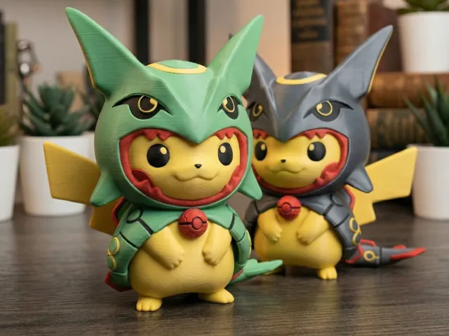 Pikachu Rayquaza Poncho - Multicolor Figure