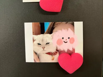 Knitted Heart Photo Clip Refrigerator Magnet