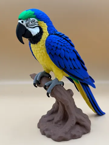 Modelo para impresión 3D: Tropical Majesty – Blue & Yellow Macaw — vista de referencia 2
