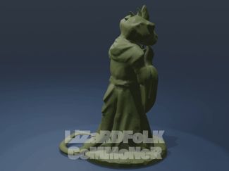 Lizardfolk Commoner (28mm Support-Free For TTRPGs)