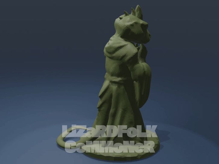 Lizardfolk Commoner (28mm Support-Free For TTRPGs)