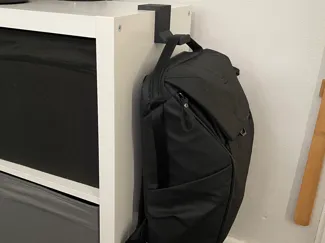 Ikea Kallax bag hanger (no screws/hardware)