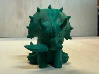 Triceratops with a Knife