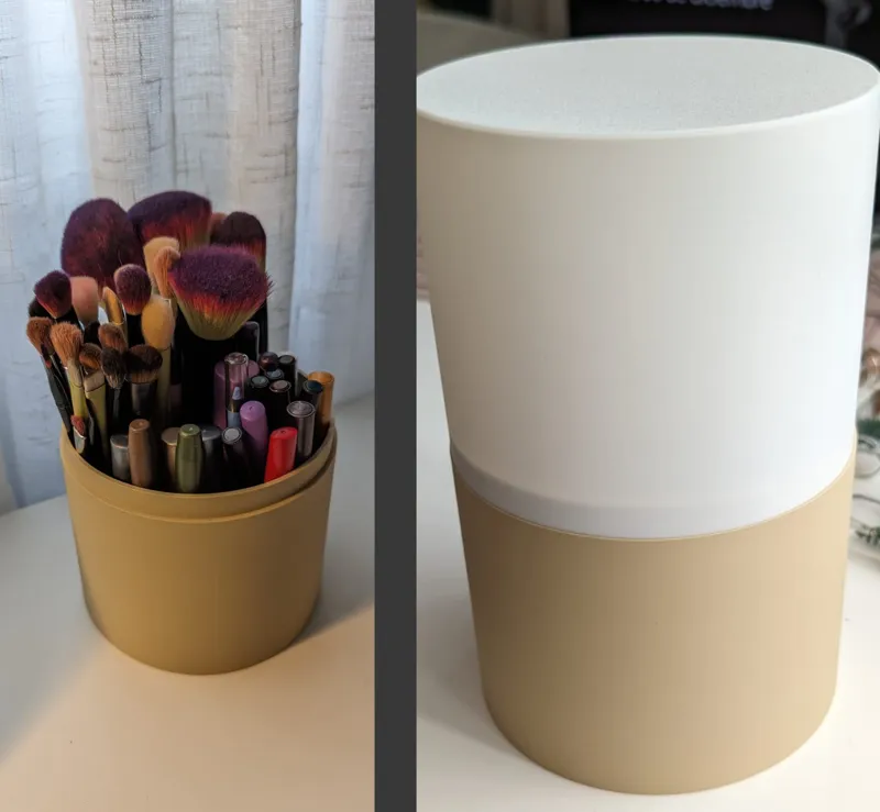Makeup Brush Holder & Organizer With Lid