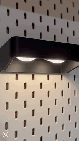 Puck lamp Skadis shelf