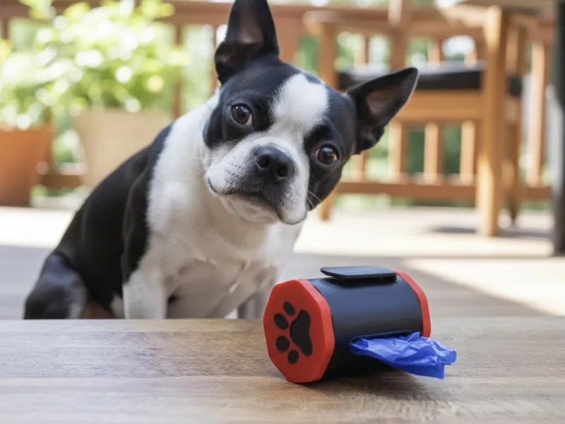 Dog Poop Bag Dispenser with 'Hands-Free' Clip