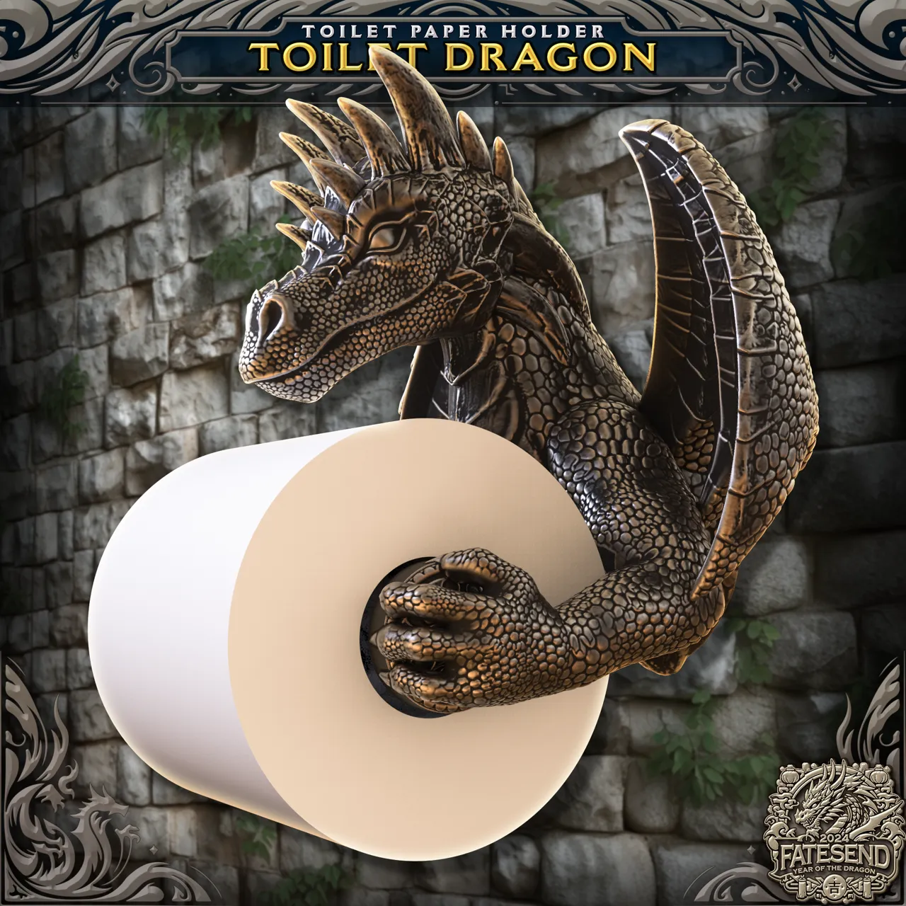 TOILET PAPER DRAGON - No Supports Needed view 3