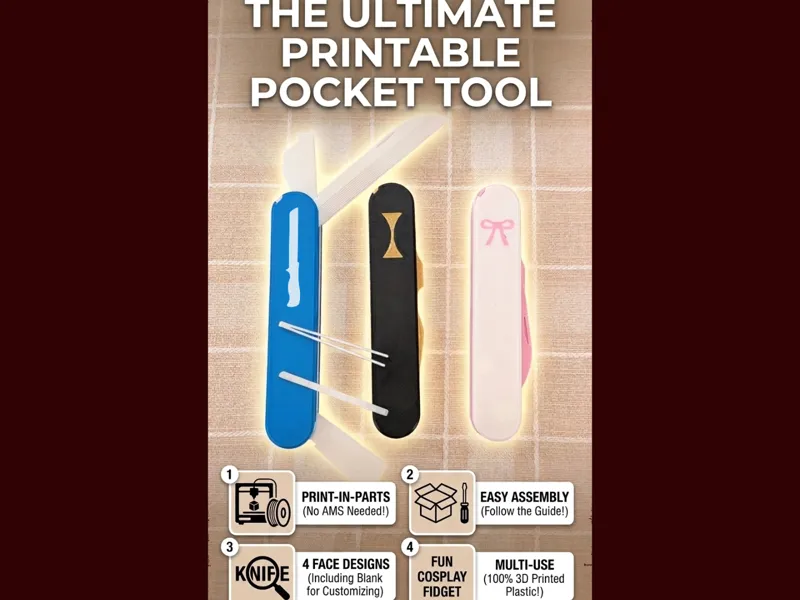 100% Print-in-Parts Pocket Knife, functional!