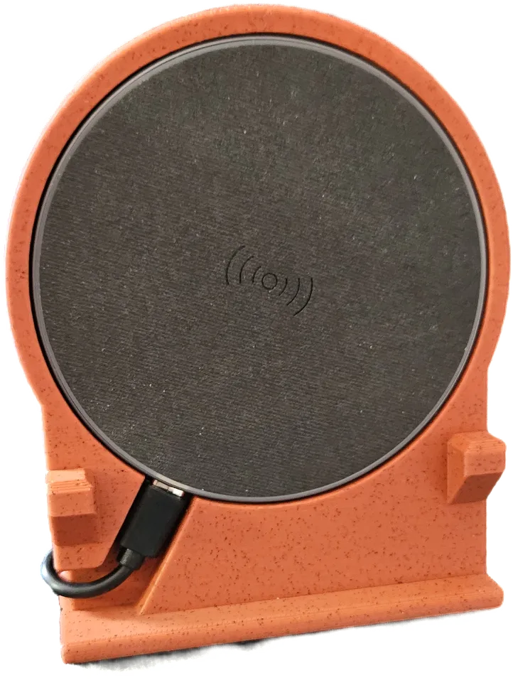 Desktop mobile phone holder for inductive charging