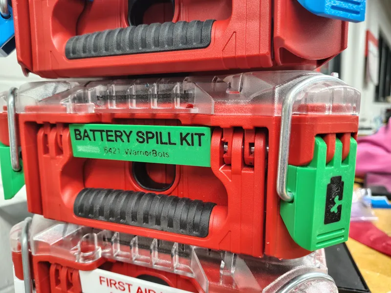 Battery Spill Kit Latch and Label