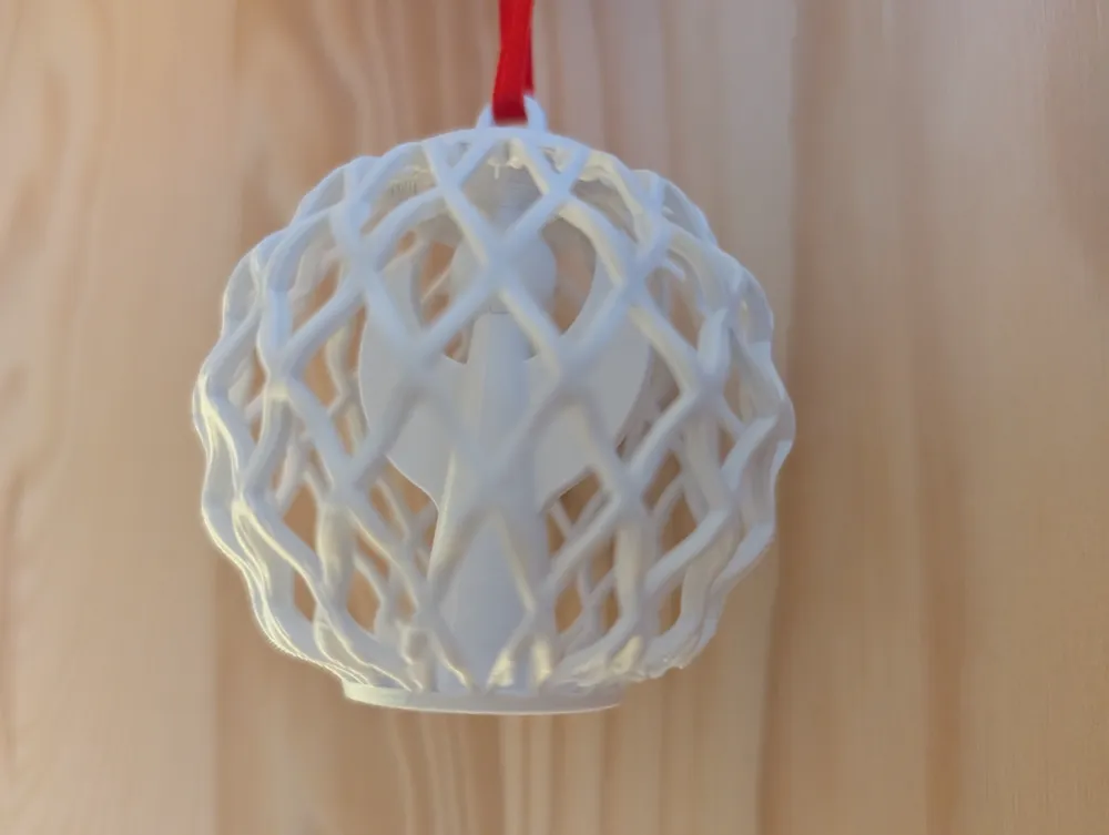 Christmas Ornament Hollow Bauble with Angel Ball - Free 3D Print Model ...