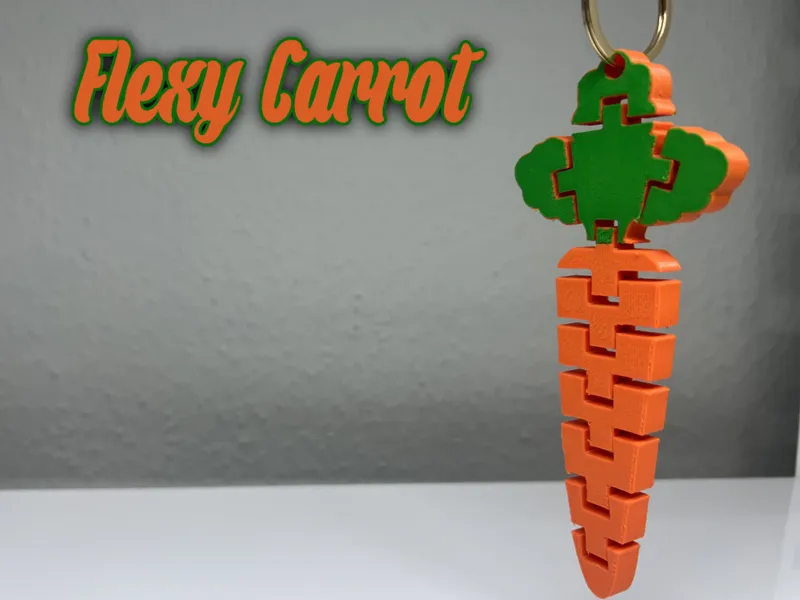 Flexy Carrot Keychain - Flexible Fidget Toy