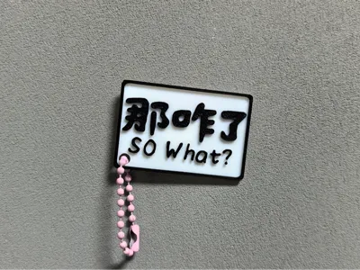 So what? Funny Humorous Charm, Backpack Charm, Phone Charm
