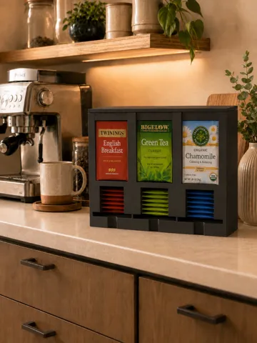 Organizador: Modern 3-Compartment Tea Bag Dispenser & Organizer — vista de referencia 2