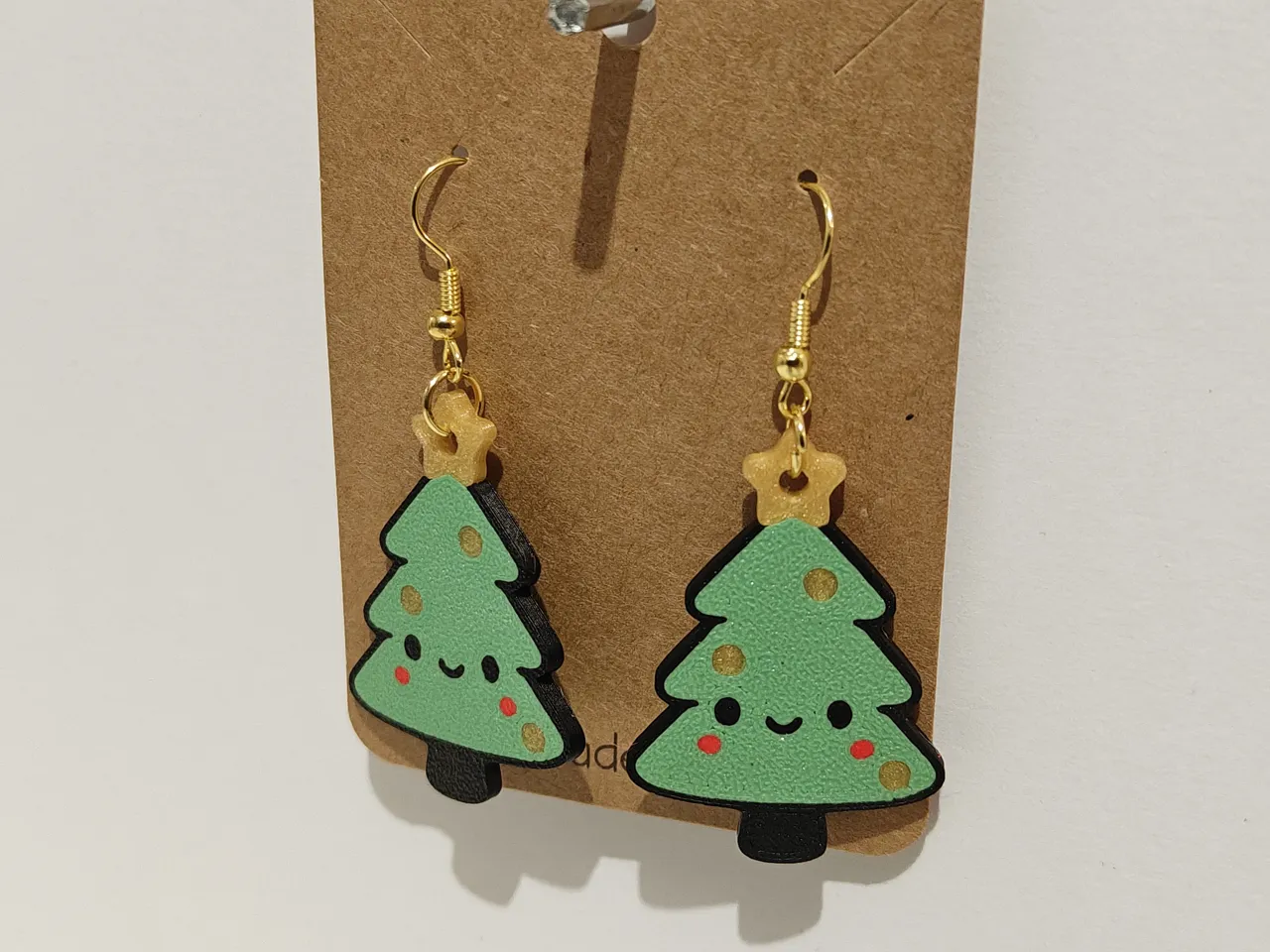 Boucles d'oreilles sapin de Noël kawaii view 2