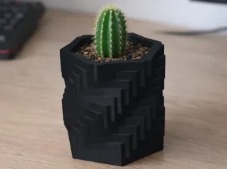 pot de fleur en effet cubique