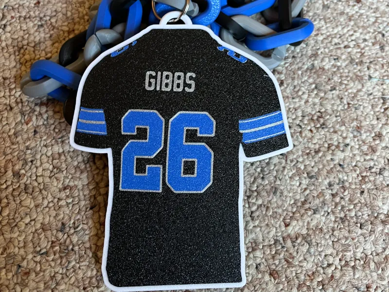 Jahmyr Gibbs Detroit Lions Jersey Chain Pendant