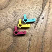 3x Filament Heart Clip