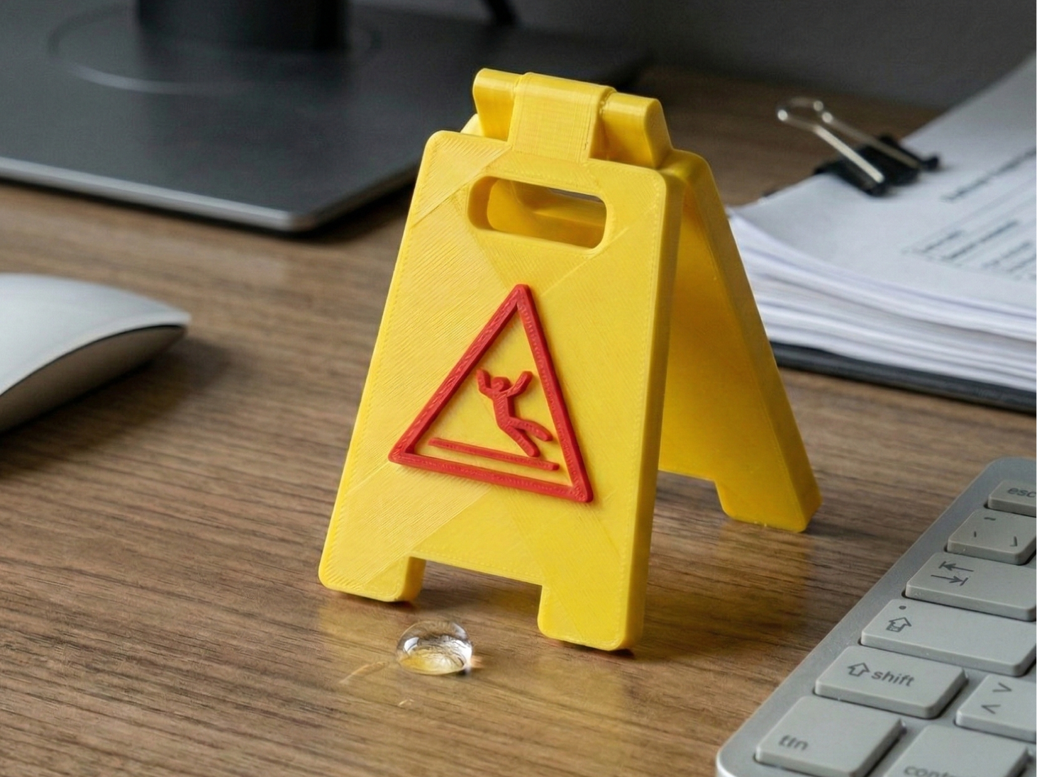 Mini "Wet Floor" Caution Sign
