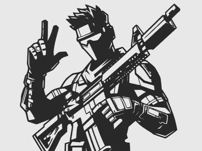 Fortnite Motiv Lineart / Wallart