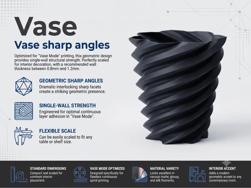 Geometric Sharp Angle Vase | Vase Mode