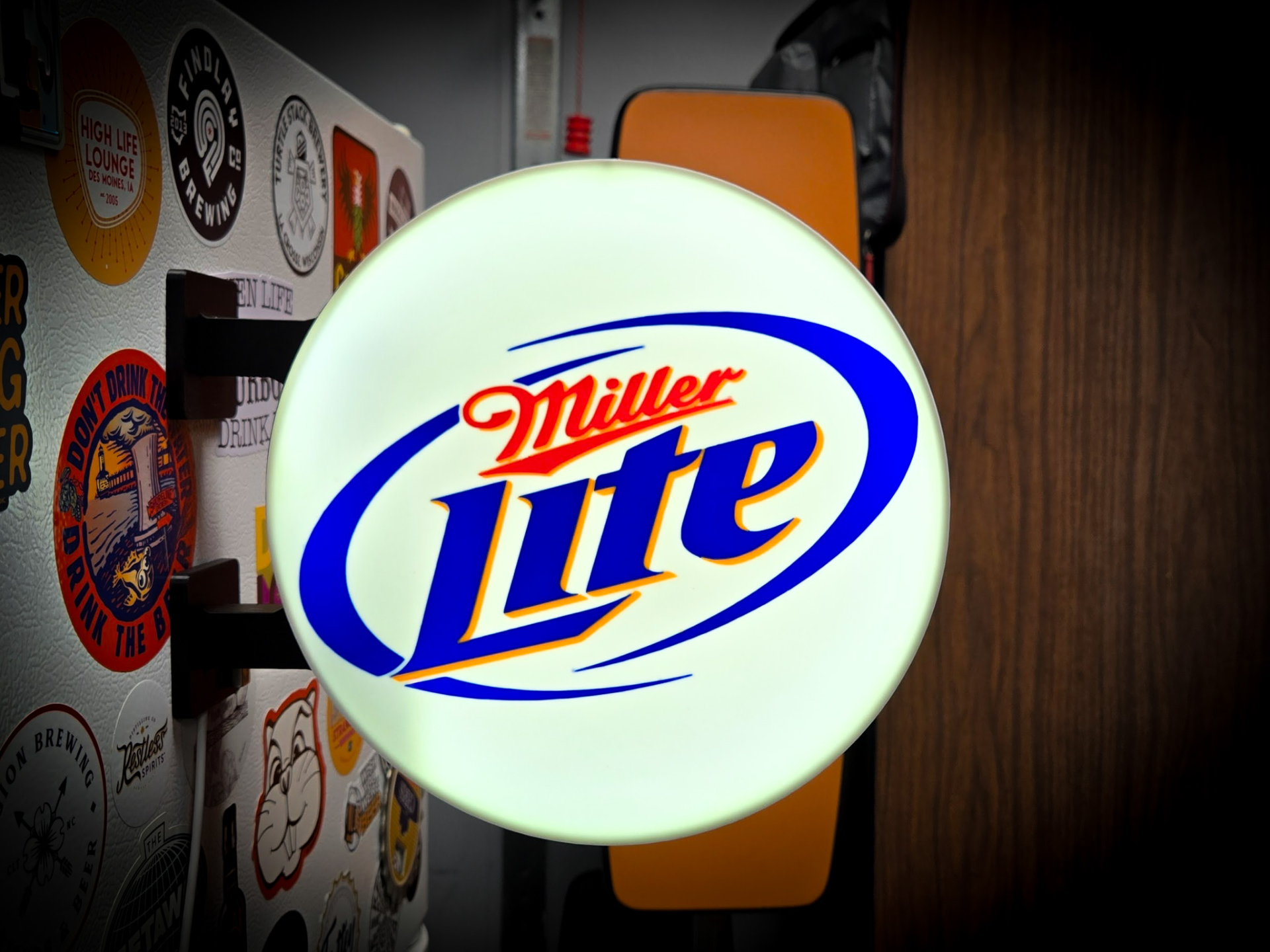 MILLER LITE ~ 2-Sided Round Lightbox