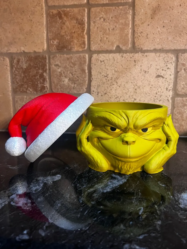 Masque Complet Du Grinch En Latex - Avec Bonnet De Noël Et Gants En Fourrure Verte - Costume Effrayant/marrant Pour Fêtes, Halloween, Noël