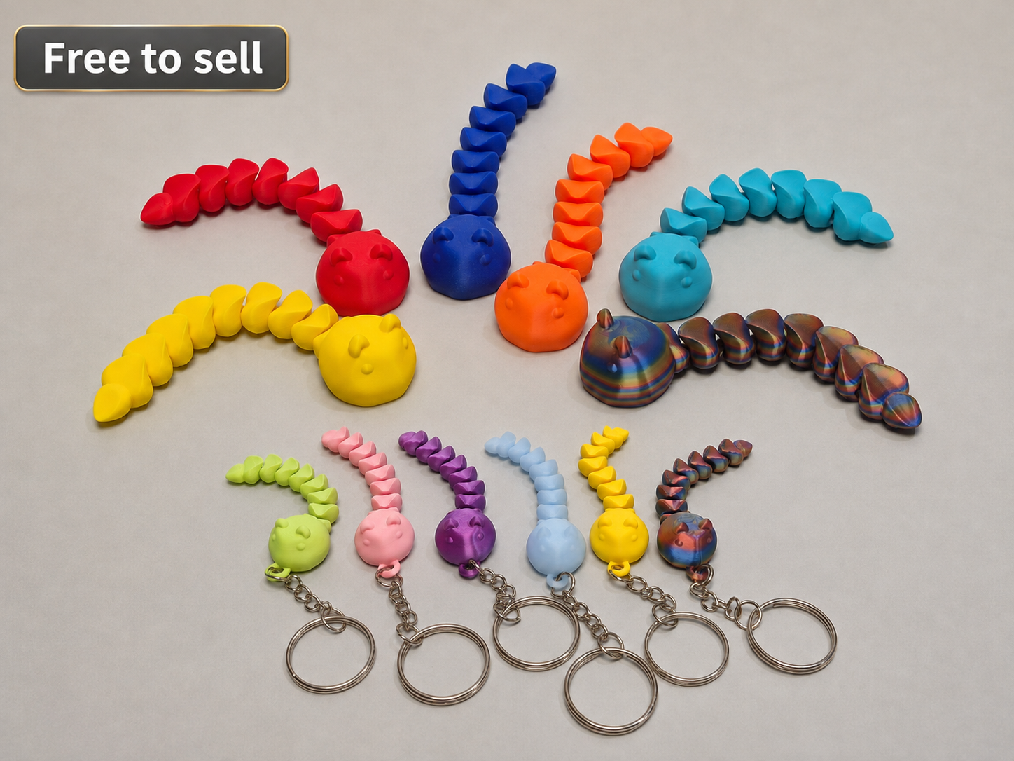 Flexi Worm – Keychain & Large Version Free to sell - 1
