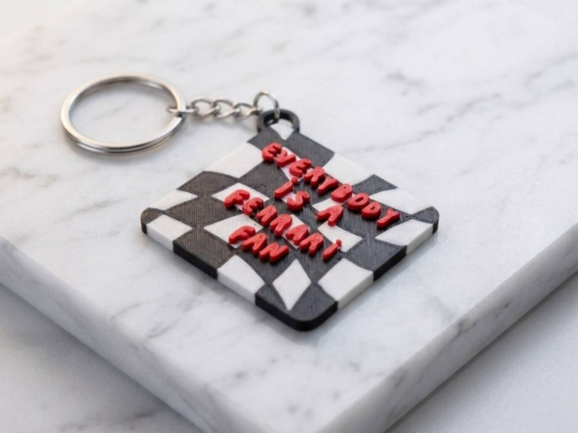 EVERYBODY IS A FERRARI FAN KEYCHAIN