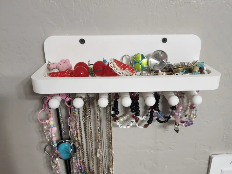 Jewelry holder / shelf with screw holes Large