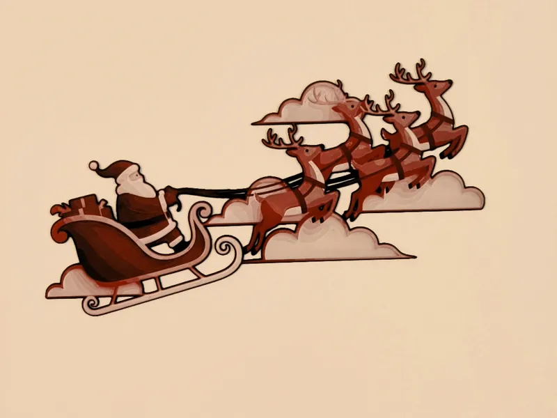 Santa Claus and his sleigh (Hueforge)