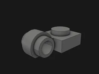 4081b Plate 1x1 with Light Attachement- Thick Ring