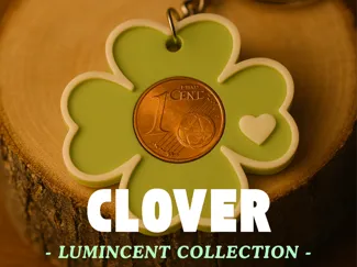 Glücksanhänger 1 Cent Münze Kleeblatt Silvester
