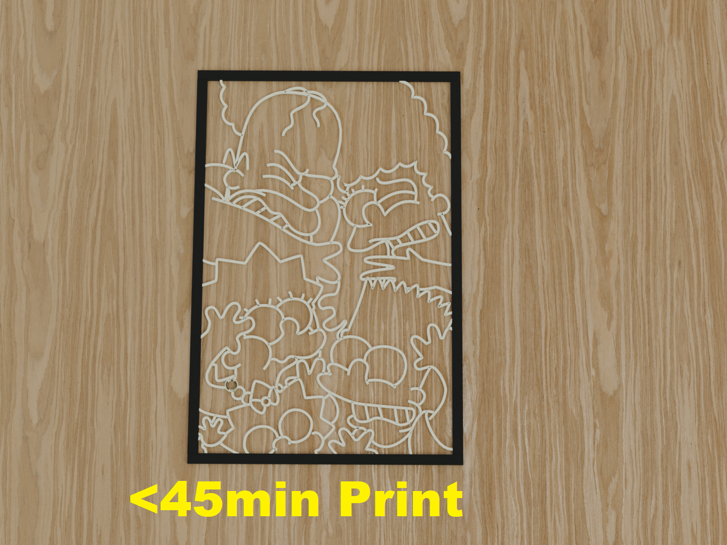 The Simpsons Family Line Art Frame