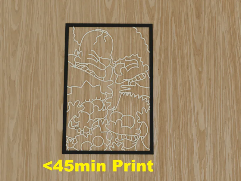 The Simpsons Family Line Art Frame