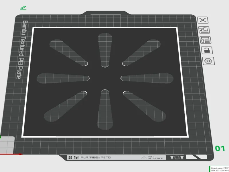 FIRST LAYER TEST V2 200MM X 200MM X .2MM