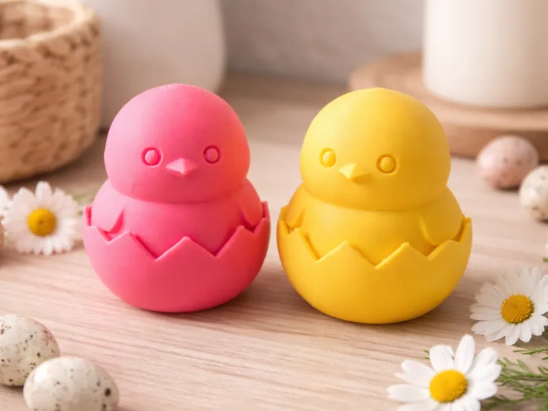 Cute Chick in Egg – No Support 3D Print