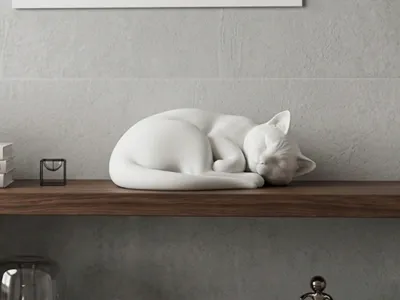 Sleeping Cat Sculpture