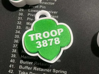 TREFOIL GIRLSCOUT TROOP KEYCHAIN CLICKER