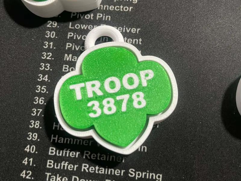 TREFOIL GIRLSCOUT TROOP KEYCHAIN CLICKER