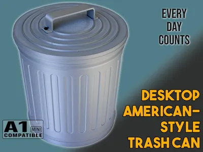 Desktop American-Style Trash Can