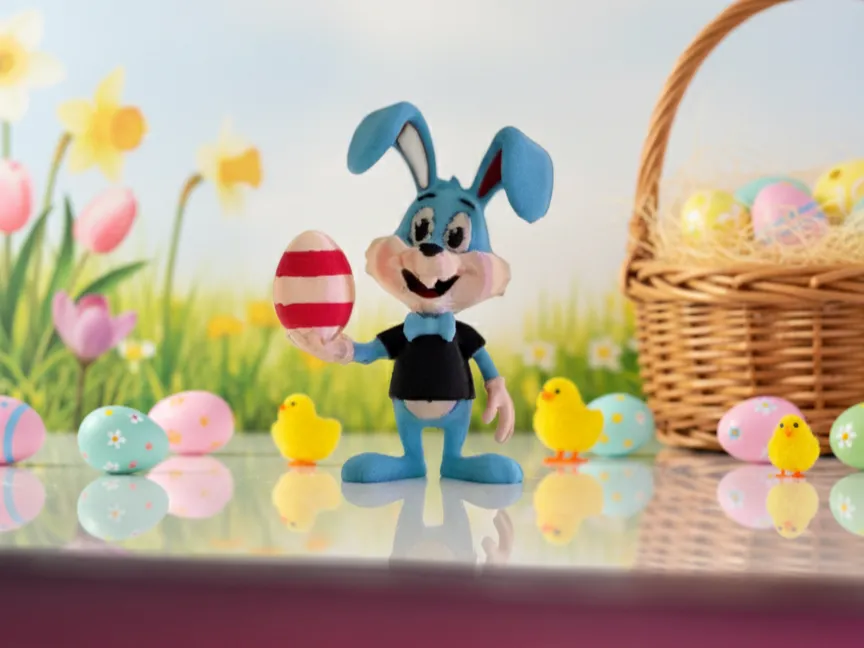 Easter Bunny with Egg - Free 3D Print Model - MakerWorld