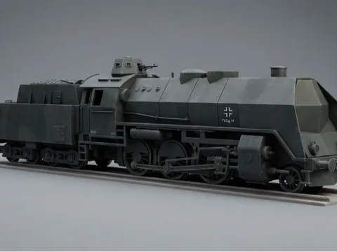 Estante o repisa: WWII Armored Military Steam Locomotive Model — referencia de MakerWorld