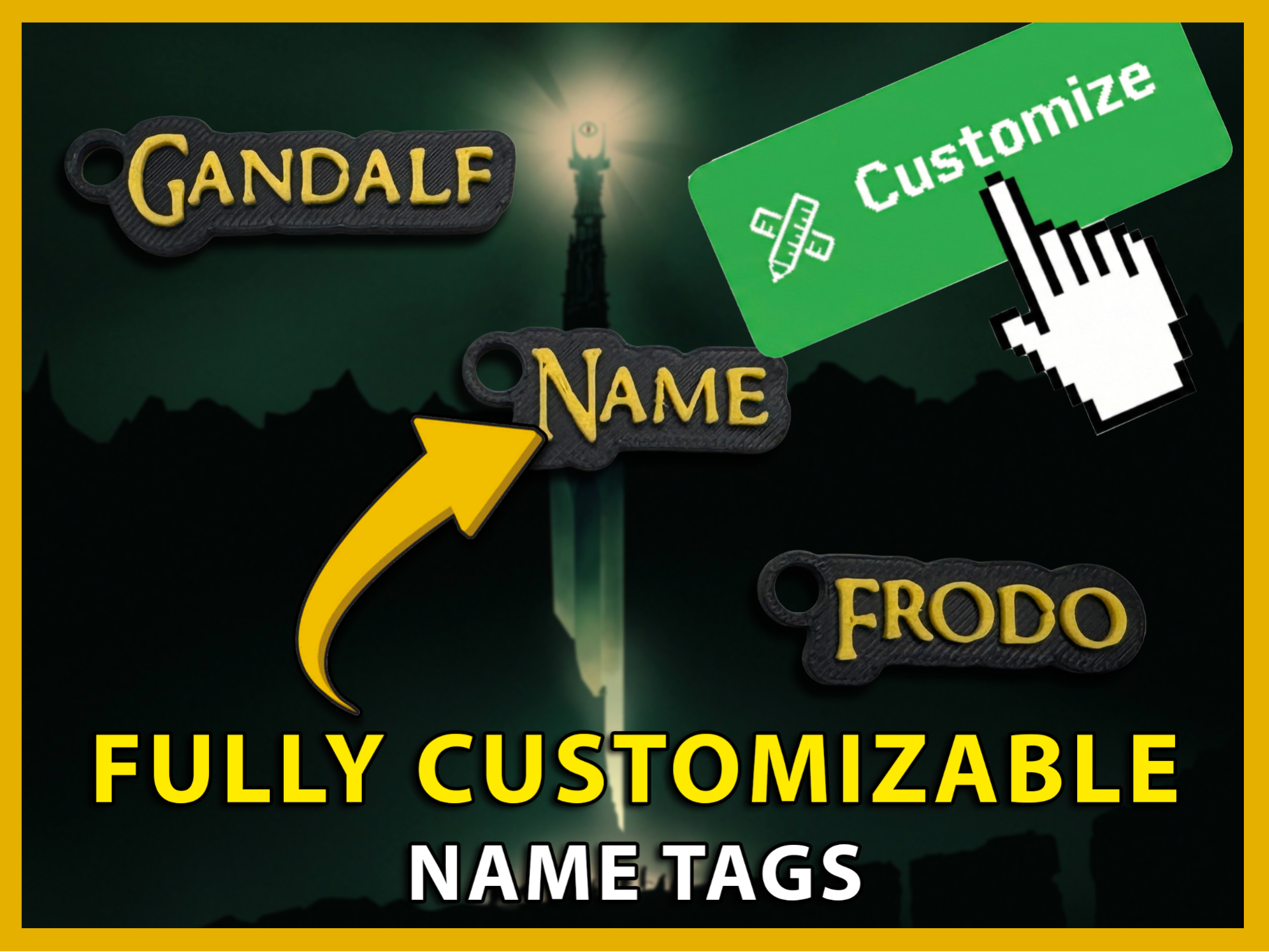 Lord of The Rings Font Custom Keychain Generator