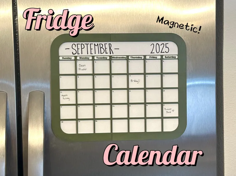 Magnetic Fridge Calendar
