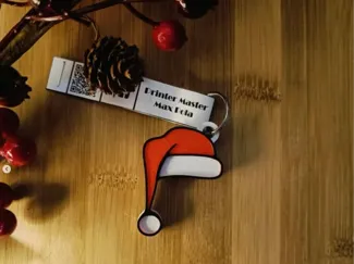 Santa hat keychain and Christmas tree ornament