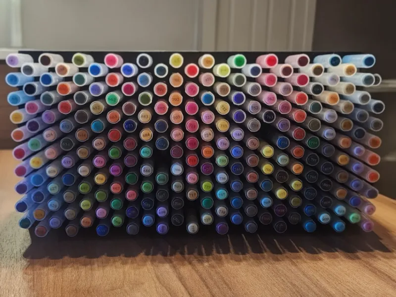 Modular honeycomb paint pen organizer