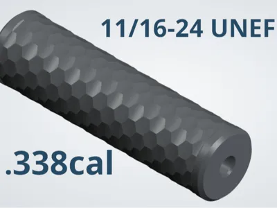 High Power Moderator Hexagon .338 (11/16-24 UNEF)