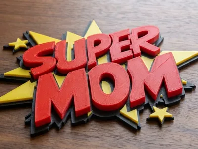 Super Mom Explosion Wall Art Sign